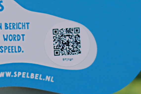De QR-code op het bord